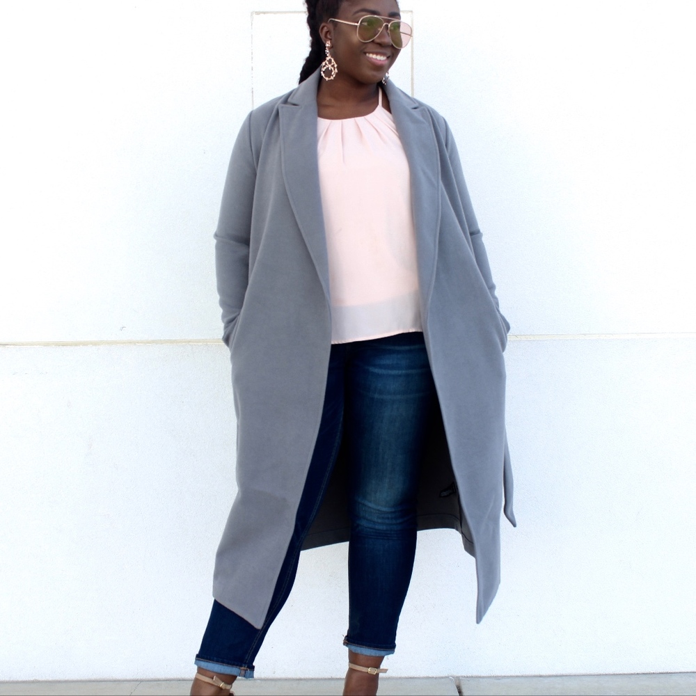 Who What Wear Grey Trench Coat